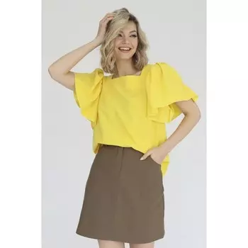 Блузка с вырезом каре, размер 50