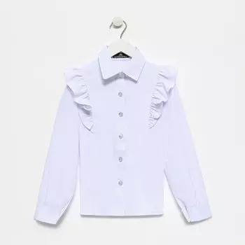 Блузка школьная для девочек, цвет белый, рост 122 см