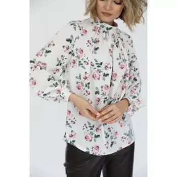 Блузка со сборкой по переду, размер 52