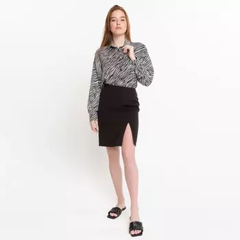 Блузка женская, цвет ч/б ,принт зебра, размер 50