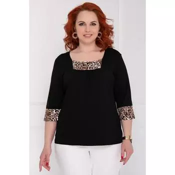Блузка женская «Лезетто блэк», размер 48