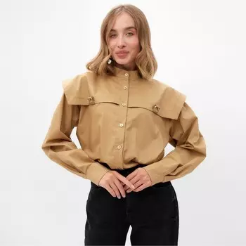 Рубашка женская MINAKU: Casual Collection, размер 52, бежевый