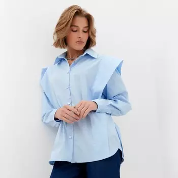 Рубашка женская MINAKU: Casual Collection, размер 48, голубой