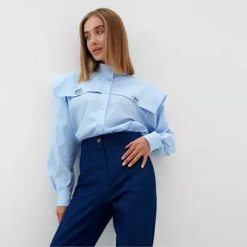 Рубашка женская MINAKU: Casual Collection, размер 46, голубой