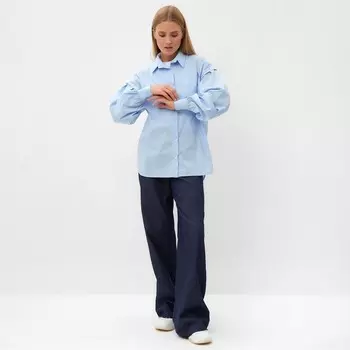 Блузка женская MINAKU: Casual collection цвет голубой, р-р 46