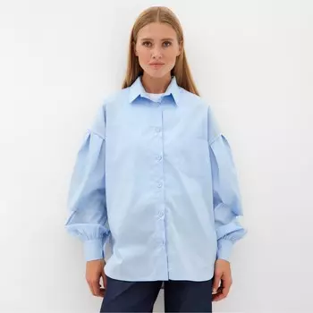 Блузка женская MINAKU: Casual collection цвет голубой, р-р 44