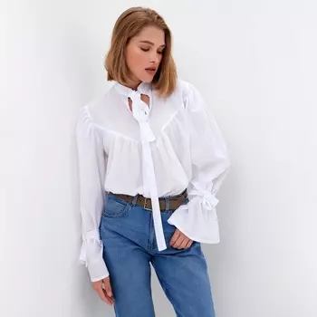 Блузка женская MINAKU: Enjoy, размер 46, белая