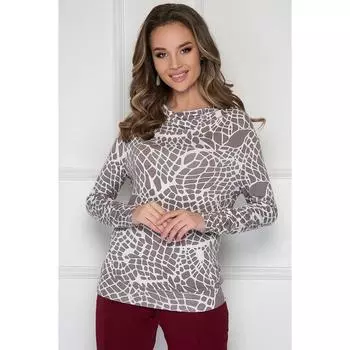 Блузка женская «Рафио браун вайт», размер 54