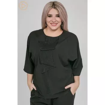 Блузка женская, размер 52, цвет чёрный