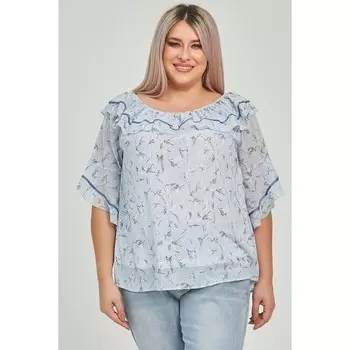 Блузка женская, размер 54, цвет голубой