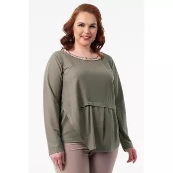 Блузка женская, размер 56, цвет хаки