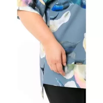 Блузка женская, размер 56, цвет серый, бежевый