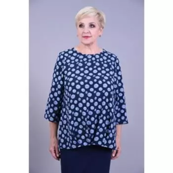 Блузка женская, размер 56, цвет синий принт