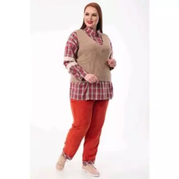 Блузка женская, размер 60, цвет розовый, бежевый