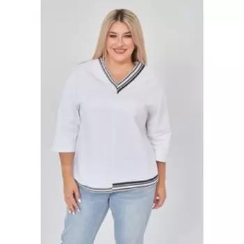 Блузка женская, размер 66, цвет белый