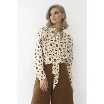 Блузка женская с галстуком - бантом, размер 48