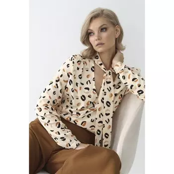 Блузка женская с галстуком-бантом, размер 52