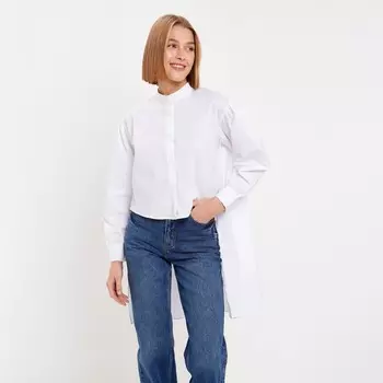 Рубашка женская с воротником стойка MINAKU: Casual Collection, размер 46, белый