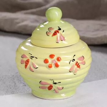 Бочонок для мёда "Улей", жёлто-зелёный, 0.6 л