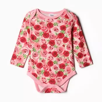 Боди детский, цвет белый/цветочки, рост 86 см