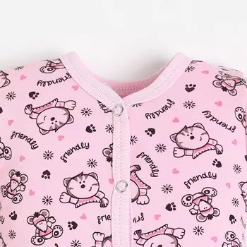 Боди детский, цвет розовый, рост 68см