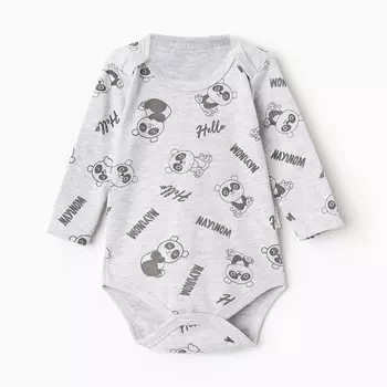 Боди детское, рост 74 см, тёмно-серое