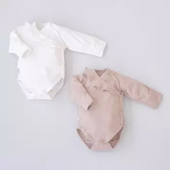 Боди детский KinDerLitto «Капучино», с длинным рукавом, с рюшей, рост 56-62 см, 2 шт