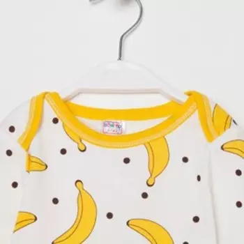 Боди детское, цвет белый/бананы, рост 68 см