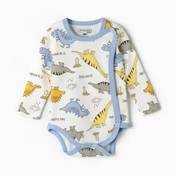 Боди детское «Дино», рост 74 см, белое