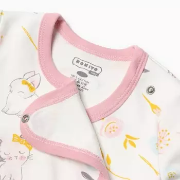 Боди детское, цвет белый/котята, рост 68 см