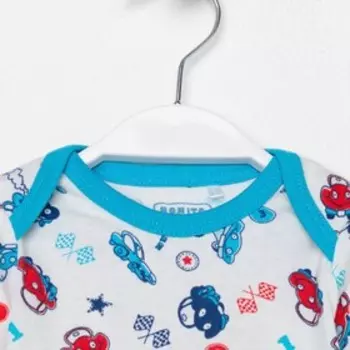 Боди детское, цвет белый/машинки, рост 80 см