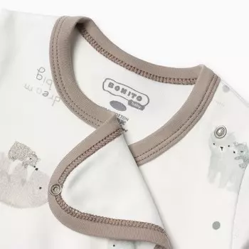 Боди детское, цвет белый/мишки, рост 86 см