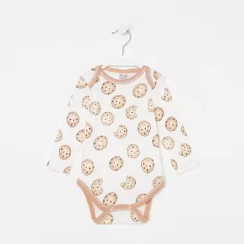 Боди детское, цвет белый/печенье, рост 62 см