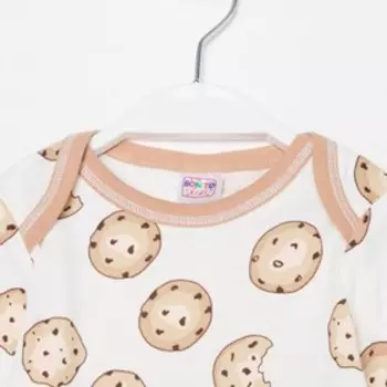 Боди детское, цвет белый/печенье, рост 68 см