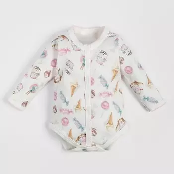 Боди детское, цвет белый, рост 62 см (1-3м)