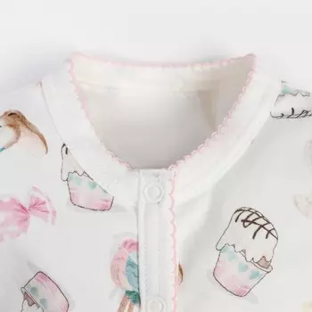 Боди детское, цвет белый, рост 68 см (3-6м)