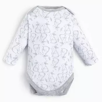 Боди детское, цвет белый, рост 74 см (6-9м)