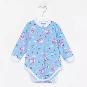 Боди детское цвет голубой/принт, рост 62 см