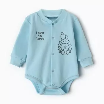 Боди детское, цвет голубой, рост 56 см