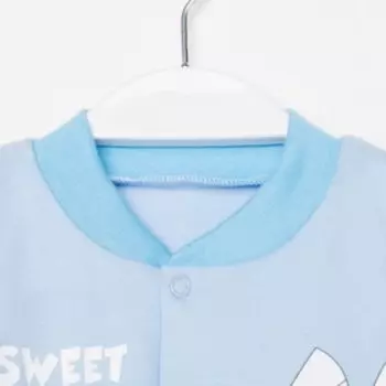 Боди детское, цвет голубой/зайка, рост 80 см