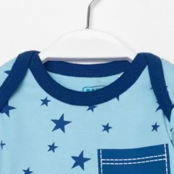 Боди детское, цвет голубой/звезда, рост 62 см