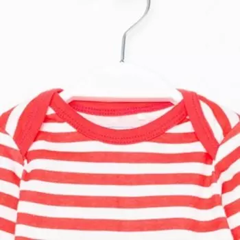Боди детское, цвет коралловый/полоска, рост 62 см
