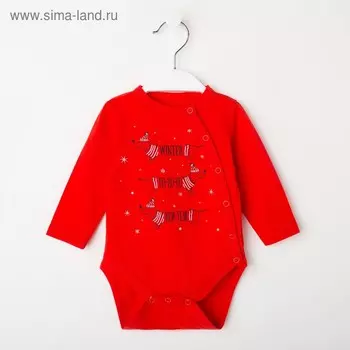 Боди детское, цвет красный, рост 62 см