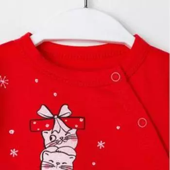 Боди детское, цвет красный, рост 68 см