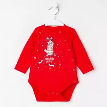 Боди детское, цвет красный, рост 68 см
