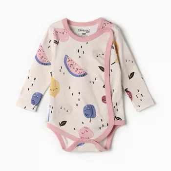 Боди детское, цвет кремовый/фрукты, рост 80 см