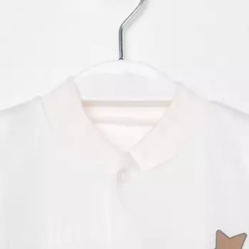 Боди детское, цвет молочный/белочка, рост 68 см