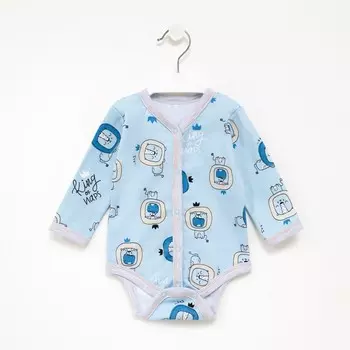 Боди детское, цвет молочный/лео, рост 80 см