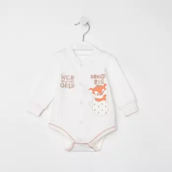 Боди детское, цвет молочный/тигр, рост 56 см
