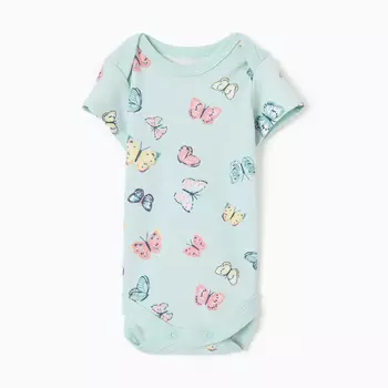 Боди детское, цвет мятный, рост 56 (0-1 мес)